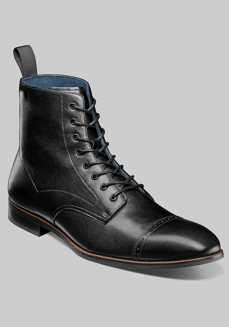 Stacy Adams Men's Henry Cap Toe Lace Boots at Jos. A. Bank, Black