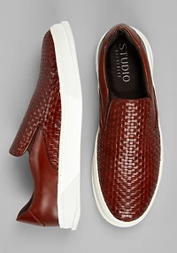 Belvedere Men's Fernando Woven Slip On Sneakers at Jos. A. Bank, Antique Tan