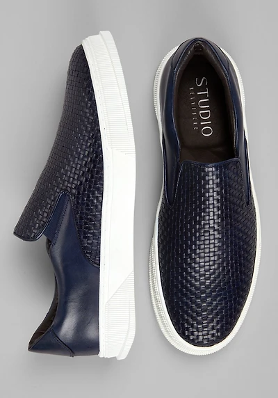 Belvedere Men's Fernando Woven Slip On Sneakers at Jos. A. Bank, Blue/Navy