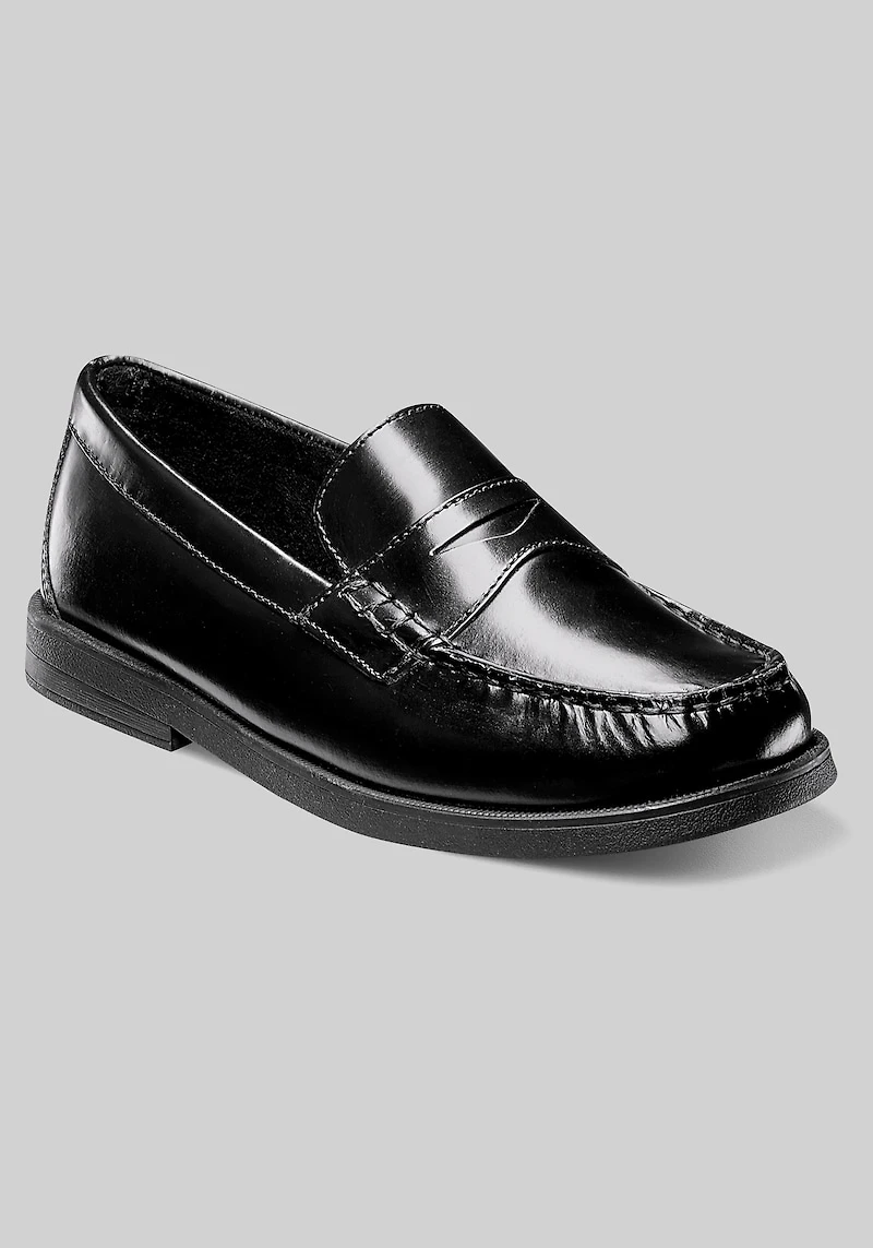 Florsheim Men's Croquet Jr Boys Moc Toe Penny Loafers at Jos. A. Bank, Black