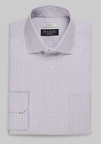 Men's Traveler Collection Tailored Fit Spread Collar Small Check Dress Shirt at Jos. A. Bank, Pink