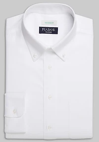 Men's Big & Tall Traveler® Collection Tailored Fit Button-Down Collar Solid Dress Shirt at Jos. A. Bank, Cream/White, 