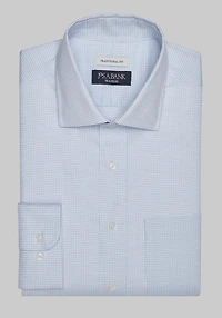 Men's Big & Tall Traveler Collection Traditional Fit Small Check Dress Shirt at Jos. A. Bank, Blue
