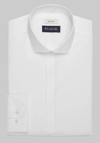 Men's Jos. A. Bank Skinny Fit Spread Collar Solid Dress Shirt at Jos. A. Bank, Cream/White
