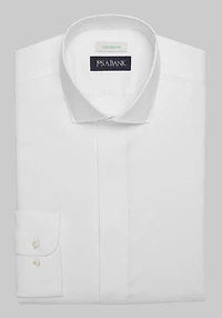 Men's Jos. A. Bank Tailored Fit Spread Collar Solid Dress Shirt at Jos. A. Bank, Cream/White