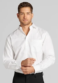 Men's Reserve Collection Tailored Fit Spread Collar Herringbone Dress Shirt at Jos. A. Bank, Cream/White