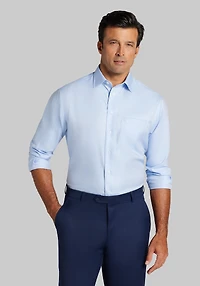 Men's Reserve Collection Tailored Fit Spread Collar Herringbone Dress Shirt at Jos. A. Bank, Blue