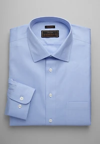 Men's Reserve Collection Tailored Fit Spread Collar Herringbone Pattern Dress Shirt at Jos. A. Bank, Blue