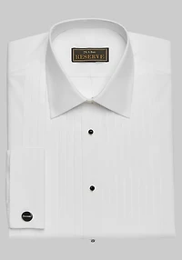 Men's Reserve Collection Traditional Fit Point Collar Pleat Tuxedo Shirt at Jos. A. Bank, Cream/White