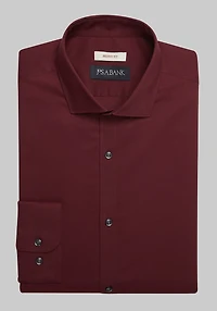 Men's Jos. A. Bank Skinny Fit Spread Collar Solid Dress Shirt at Jos. A. Bank, Burgundy