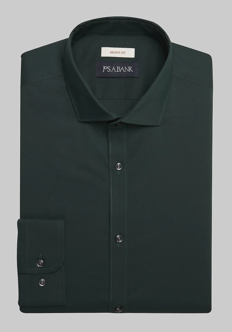 Men's Jos. A. Bank Skinny Fit Spread Collar Solid Dress Shirt at Jos. A. Bank, Green
