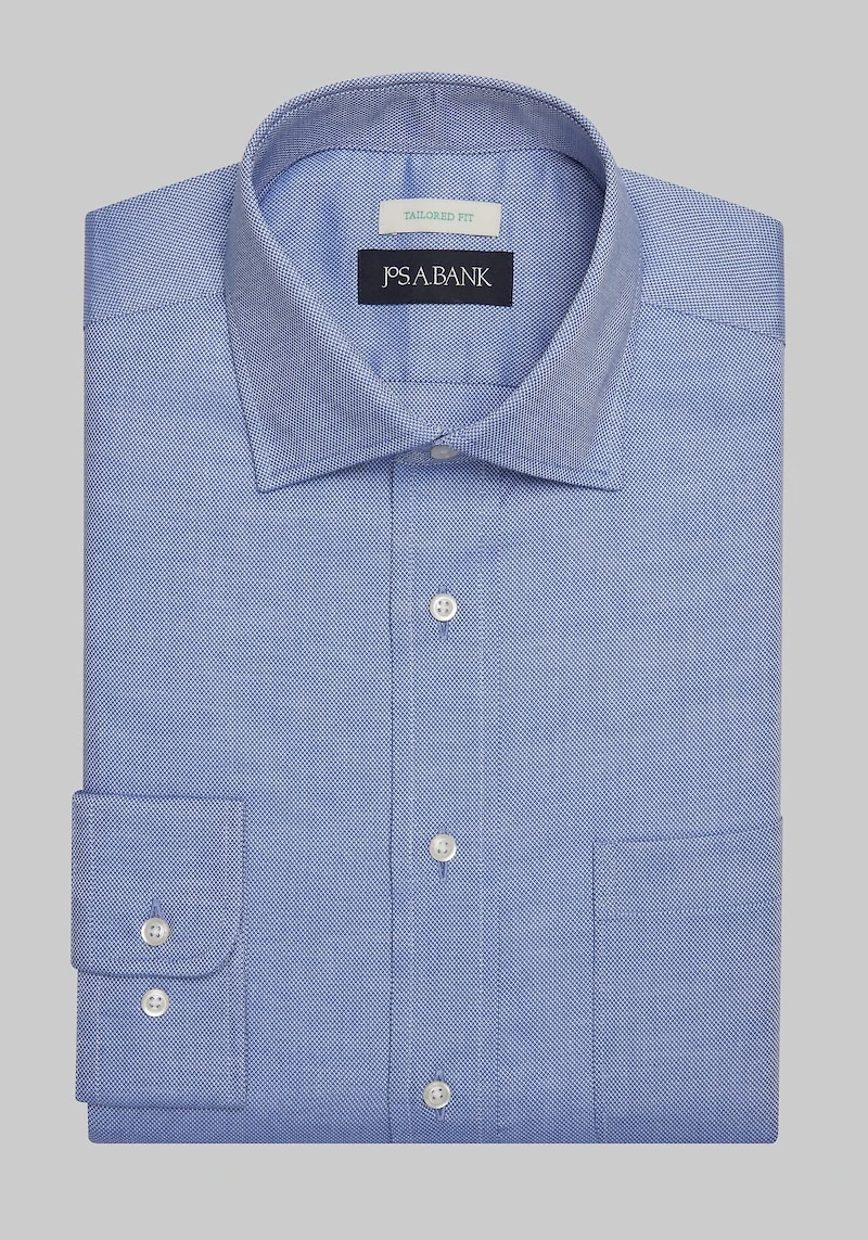 Men's Jos. A. Bank Tailored Fit Spread Collar Solid Dress Shirt at Jos. A. Bank, Blue