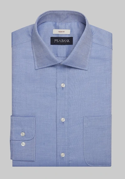 Men's Jos. A. Bank Slim Fit Spread Collar Solid Dress Shirt at Jos. A. Bank, Blue