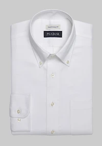 Men's Jos. A. Bank Traditional Fit Button-Down Collar Solid Dress Shirt at Jos. A. Bank, Cream/White