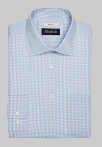 Men's Jos. A. Bank Slim Fit Spread Collar Mini Check Dress Shirt at Jos. A. Bank, Blue