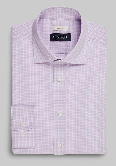 Men's Jos. A. Bank Slim Fit Spread Collar Check Dress Shirt at Jos. A. Bank, Pink