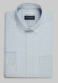 Men's Jos. A. Bank Tailored Fit Button-Down Collar Plaid Dress Shirt at Jos. A. Bank, Green