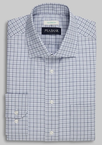 Men's Jos. A. Bank Tailored Fit Plaid Dress Shirt at Jos. A. Bank, Blue/Navy