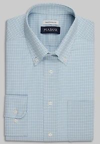 Men's Jos. A. Bank Traditional Fit Button-Down Collar Plaid Dress Shirt at Jos. A. Bank, Green