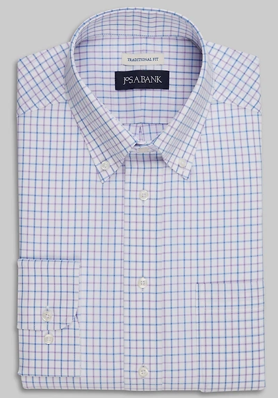 Men's Jos. A. Bank Traditional Fit Button-Down Collar Tattersall Dress Shirt at Jos. A. Bank, Purple