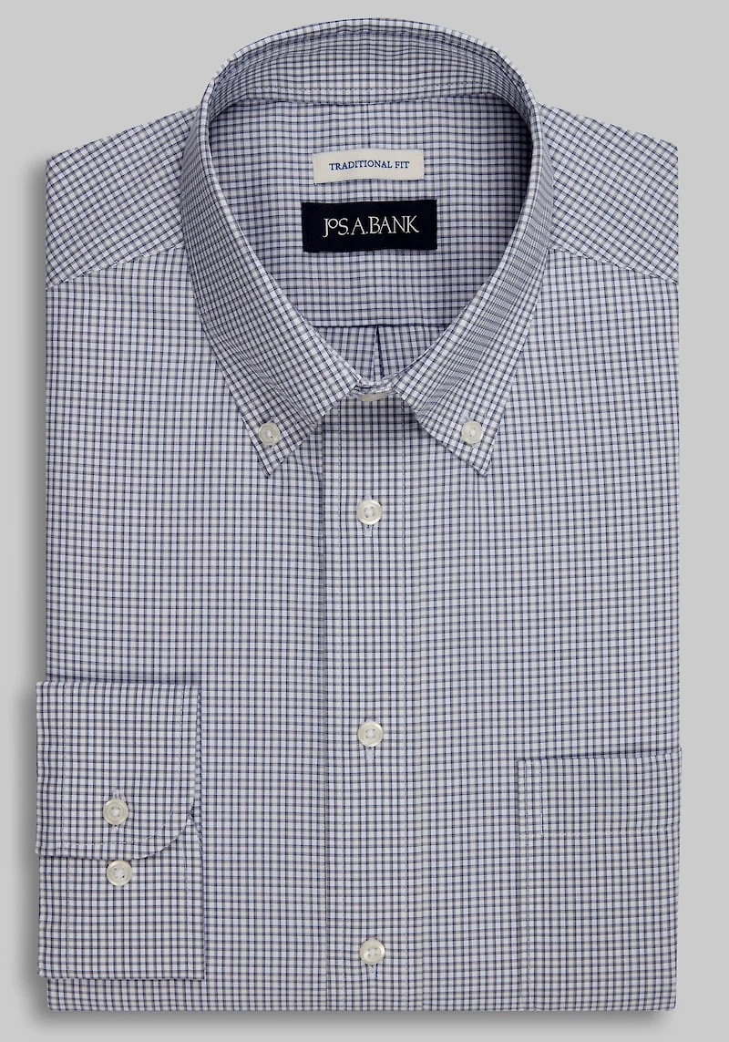 Men's Jos. A. Bank Traditional Fit Check Dress Shirt at Jos. A. Bank, Grey