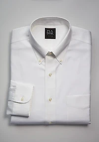 Men's Traveler Collection Tailored Fit Button-Down Collar Solid Dress Shirt at Jos. A. Bank, Cream/White