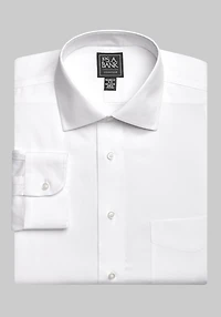 Men's Traveler Collection Tailored Fit Spread Collar Solid Dress Shirt at Jos. A. Bank, Cream/White