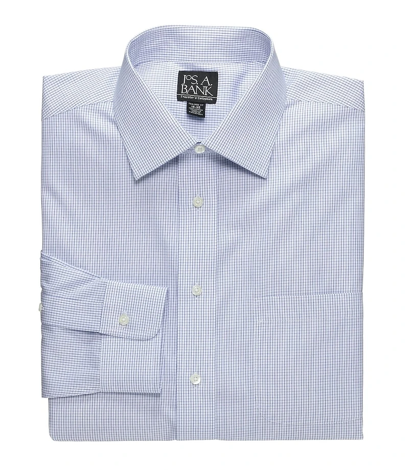 Men's Big & Tall Traveler® Collection Tailored Fit Dress Shirt at Jos. A. Bank, Blue