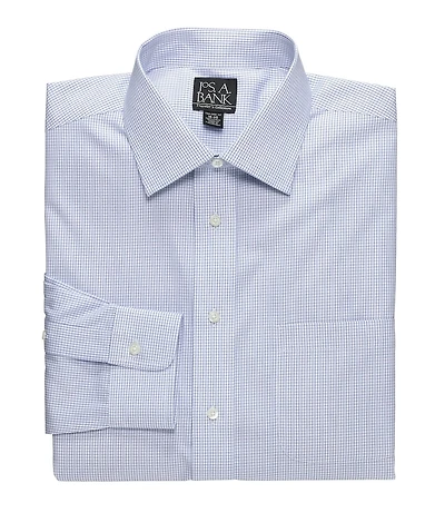 Men's Big & Tall Traveler® Collection Tailored Fit Dress Shirt at Jos. A. Bank, Blue