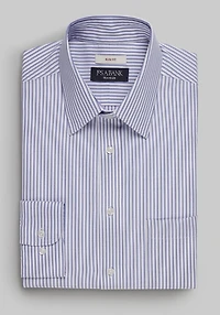 Men's Traveler Collection Slim Fit Point Collar Stripe Dress Shirt at Jos. A. Bank, Purple