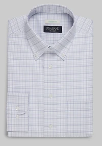 Men's Traveler Collection Tailored Fit Button-Down Collar Plaid Dress Shirt at Jos. A. Bank, Purple