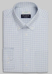 Men's Traveler Collection Tailored Fit Button-Down Collar Plaid Dress Shirt at Jos. A. Bank, Green