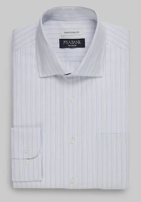 Men's Traveler Collection Traditional Fit Spread Collar Multistripe Dress Shirt at Jos. A. Bank, Grey
