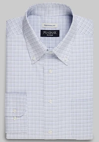 Men's Traveler Collection Traditional Fit Button-Down Collar Check Dress Shirt at Jos. A. Bank, Blue