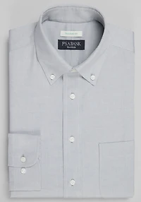 Men's Traveler Collection Tailored Fit Button-Down Collar Solid Dress Shirt at Jos. A. Bank, Grey