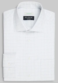 Men's Traveler Collection Tailored Fit Spread Collar Tattersall Dress Shirt at Jos. A. Bank, Cream/White