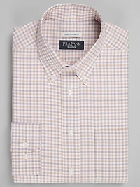 Men's Traveler® Collection Traditional Fit Button-Down Collar Gingham Dress Shirt at Jos. A. Bank, Orange