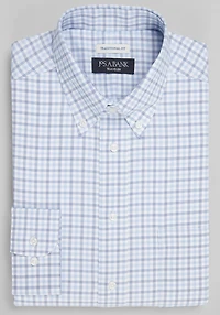 Men's Traveler Collection Traditional Fit Button-Down Collar Gingham Dress Shirt at Jos. A. Bank, Blue