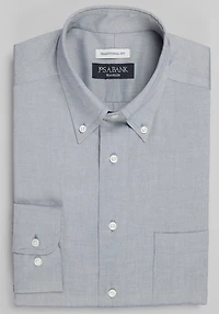 Men's Traveler Collection Traditional Fit Button-Down Collar Solid Dress Shirt at Jos. A. Bank, Blue/Navy
