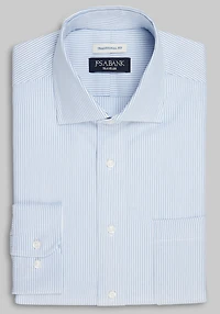 Men's Traveler Collection Traditional Fit Spread Collar Stripe Dress Shirt at Jos. A. Bank, Blue