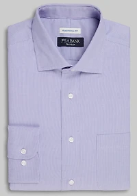 Men's Traveler Collection Traditional Fit Spread Collar Solid Dress Shirt at Jos. A. Bank, Purple