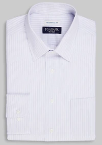 Men's Traveler Collection Traditional Fit Point Collar Stripe Dress Shirt at Jos. A. Bank, Purple