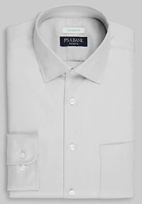 Men's Reserve Collection Tailored Fit Spread Collar Herringbone Dress Shirt at Jos. A. Bank, Grey