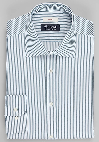 Men's Jos. A. Bank Slim Fit Bengal Stripe Dress Shirt at Jos. A. Bank, Green