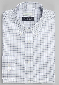 Men's Jos. A. Bank Tailored Fit Button-Down Collar Tattersall Dress Shirt at Jos. A. Bank, Blue