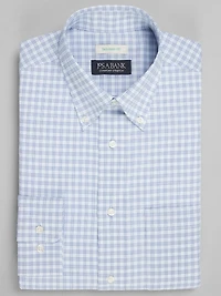 Men's Jos. A. Bank Tailored Fit Button-Down Collar Check Dress Shirt at Jos. A. Bank, Blue