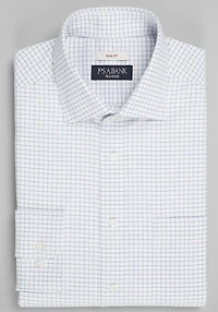 Men's Traveler® Collection Slim Fit Spread Collar Dress Shirt at Jos. A. Bank, Blue