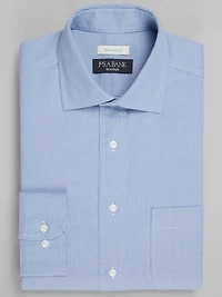 Men's Traveler® Collection Tailored Fit Spread Collar Tattersall Dress Shirt at Jos. A. Bank, Blue
