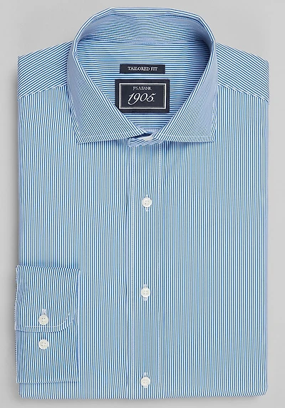 Men's 1905 Collection Tailored Fit Stripe 4-Way Stretch Dress Shirt at Jos. A. Bank, Blue/Navy