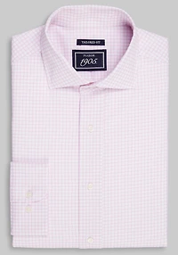Men's 1905 Collection Tailored Fit Check 4-Way Stretch Dress Shirt at Jos. A. Bank, Pink,